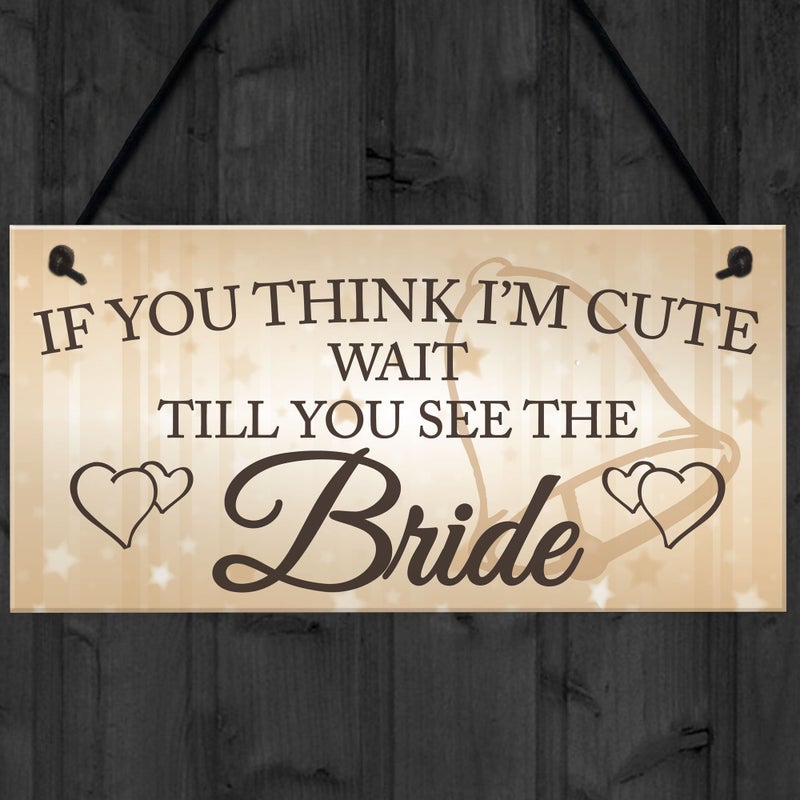 Red Ocean Wait Till You See The Bride Novelty Hanging Wedding Page Boy Flower Girl Plaque - Image 4